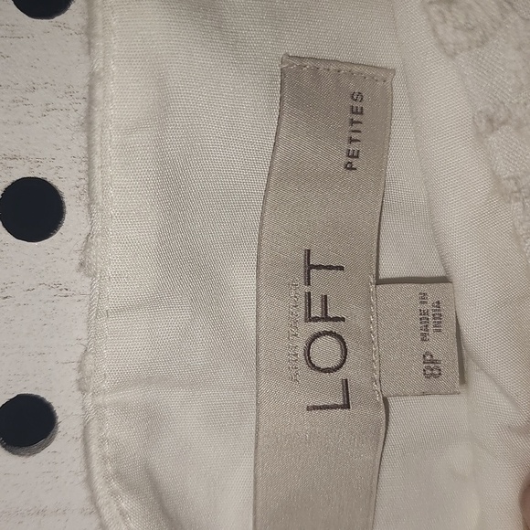 Loft Size 8P White Floral Lace Embroidered detailed Skirt Pleats at Waist - Picture 4 of 6